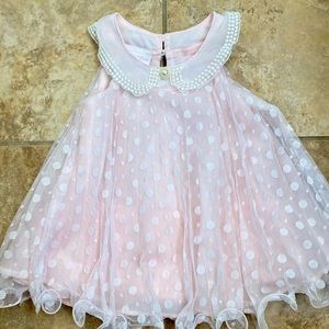 Pink and White polka dot dress